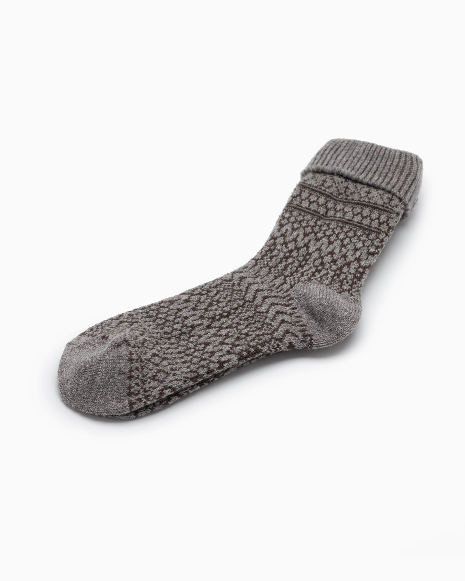 Wool Jacquard Socks - Gray