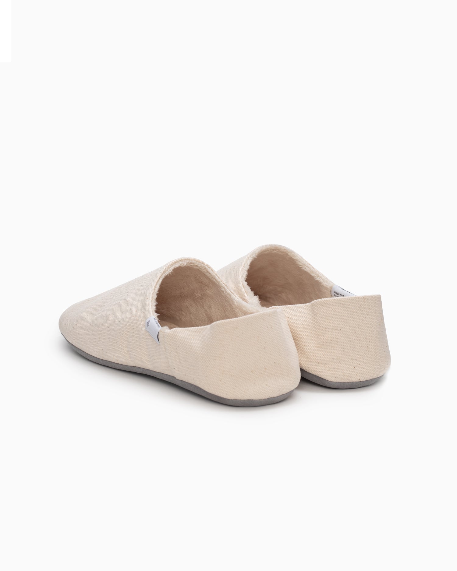 Wool Lined Canvas Room Shoes - Linen