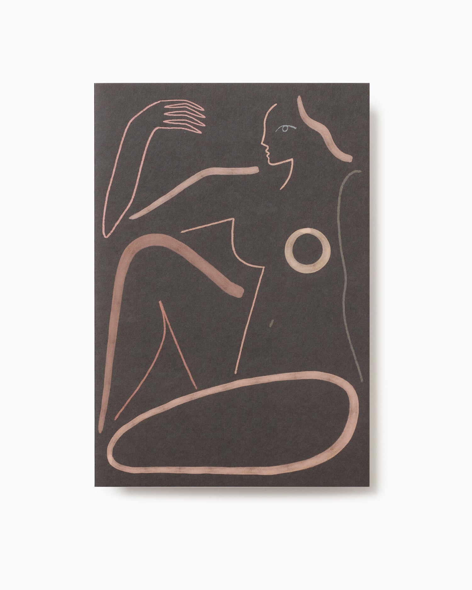 Nude on Black Greeting Card - Kit Agar
